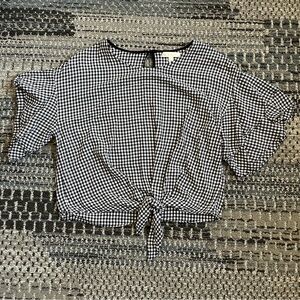 Stitch Fix Nine Britton Blouse Sarah Tie Shoulder Cropped Cami Top Black Small